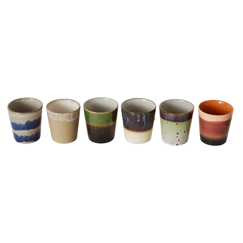70S CERAMICS: COFFEE MUGS | GROUNDING | SET OF 6 Mug HKliving 