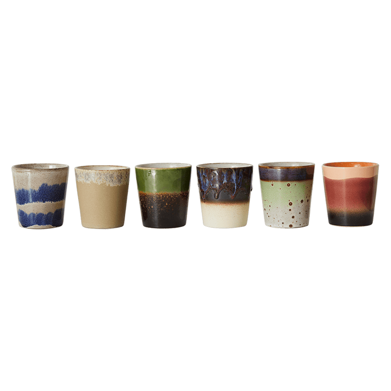 70S CERAMICS: COFFEE MUGS | GROUNDING | SET OF 6 Mug HKliving 
