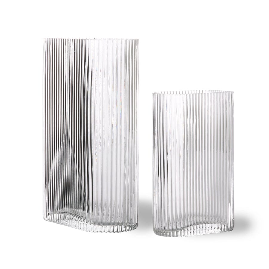 Clear ribbed Vase | 2 sizes vase HKliving 
