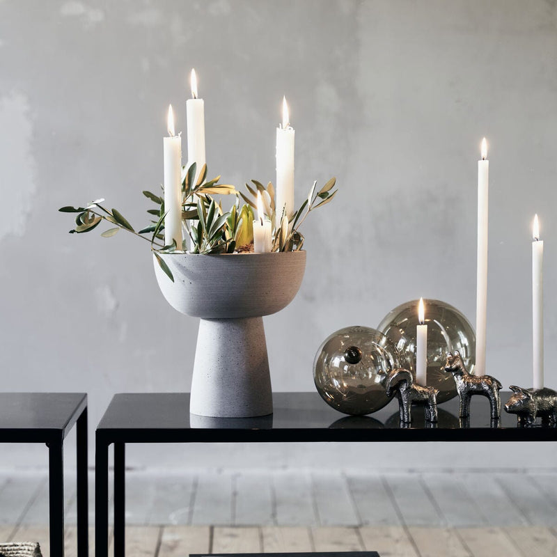 Marb Candle Holder | Grey candle holder BROSTE COPENHAGEN 