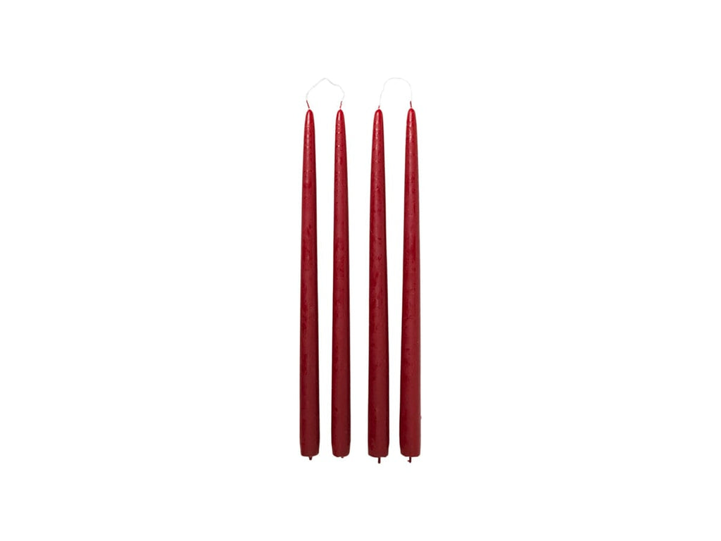Smooth Taper Candle | Burgandy | Set of 4 Candles BROSTE COPENHAGEN 
