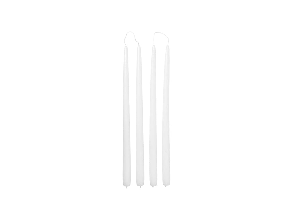 Smooth Taper Candle | White | Set of 4 Candles BROSTE COPENHAGEN 
