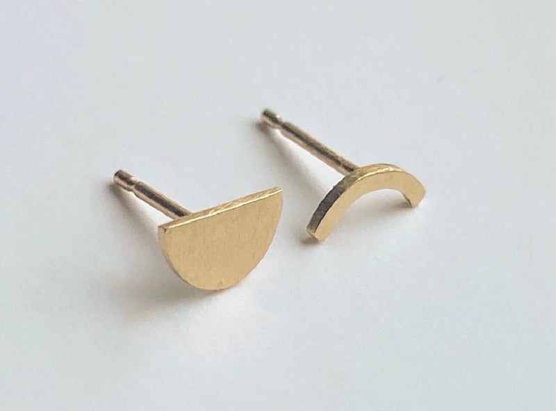 Mismatched Moon Studs in Gold jewellery Wild Nora 