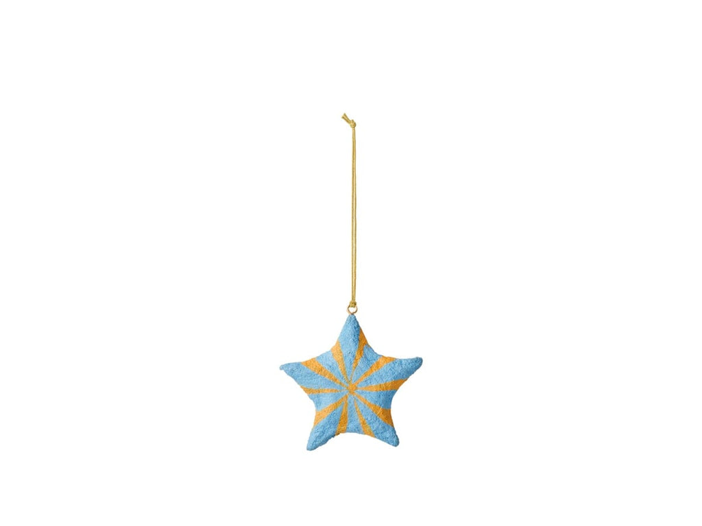 Pulp Star Ornament Pigeon Blue/Harvest Gold BROSTE COPENHAGEN 