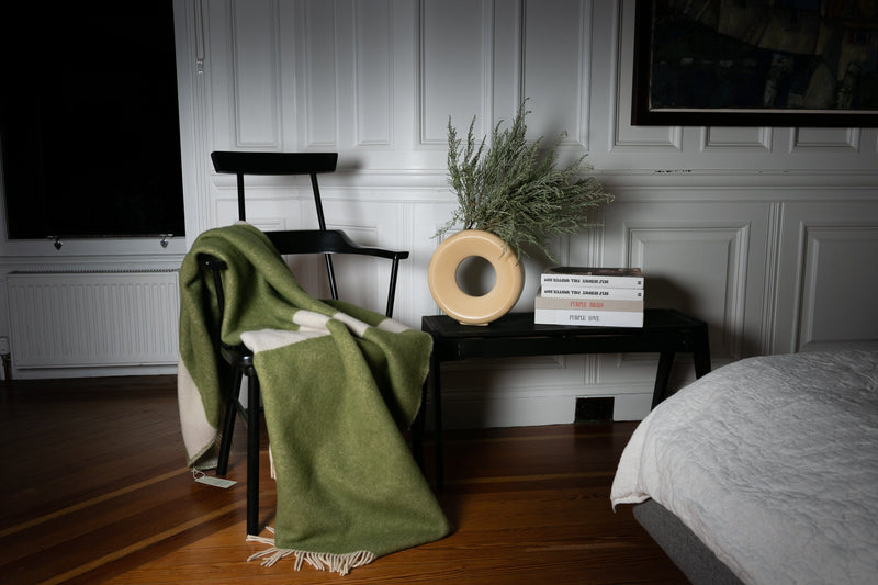 PURE NEW WOOL THROW "NATURE" - GREEN - BY FORESTRY WOOL FORESTRY WOOL 