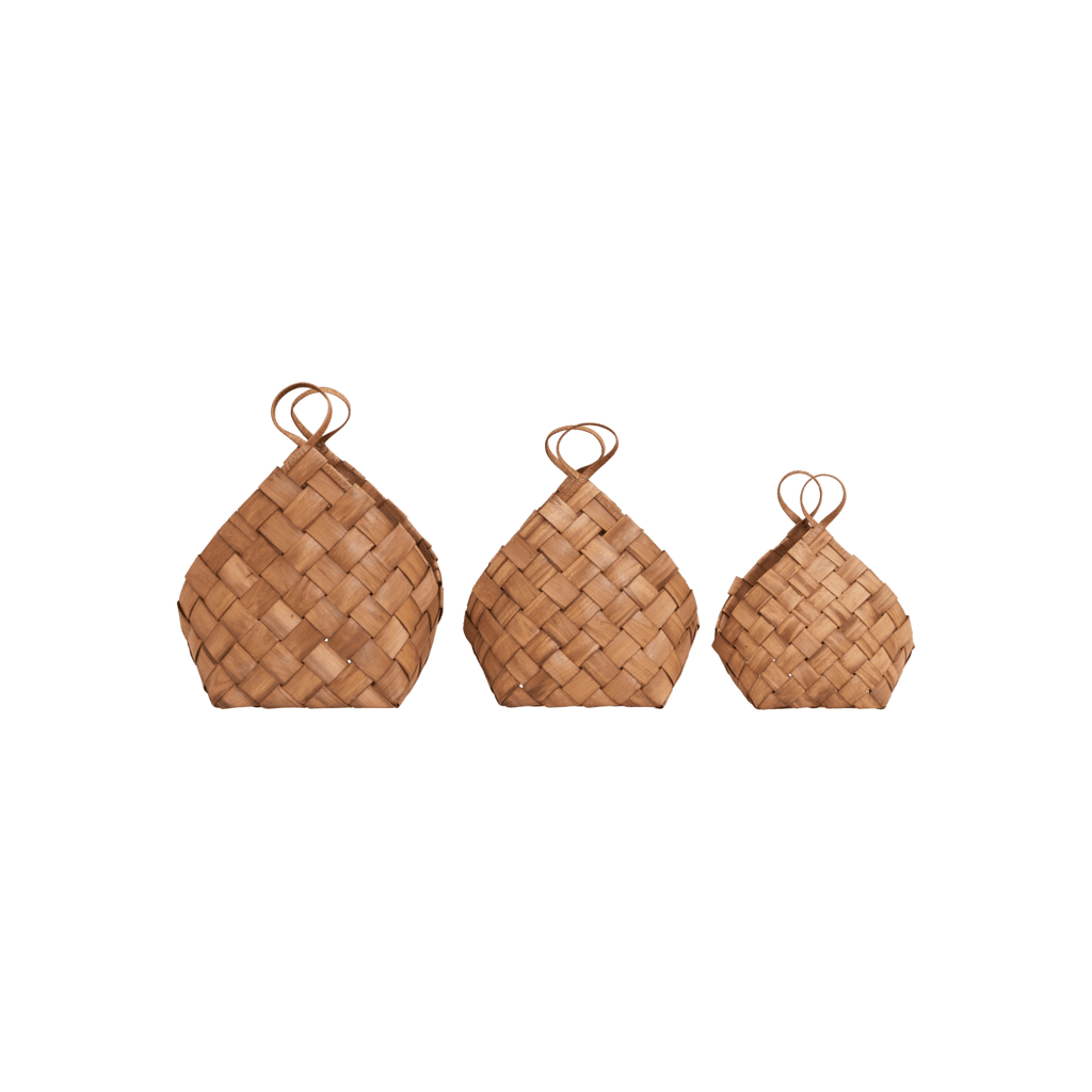 Set of 3 Weave conical baskets HOUSE DOCTOR 