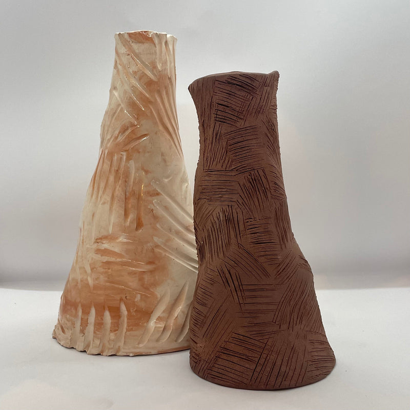 Textured Ceramic Vase | Brown Unglazed vase Silenzio! 
