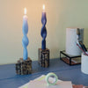 Twisted Candle | Light Blue | Set of 2 CANDLE BROSTE COPENHAGEN 